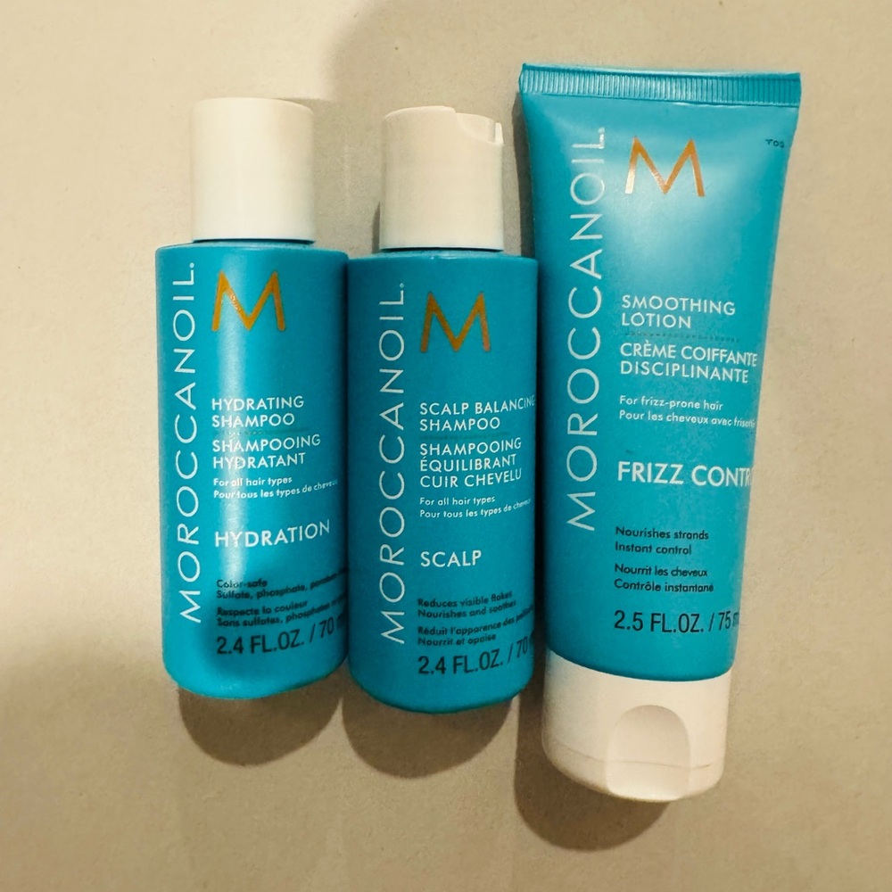 Moroccanoil Travel Size Haircare Bundle Shampoo Scalp+ Frizz Control